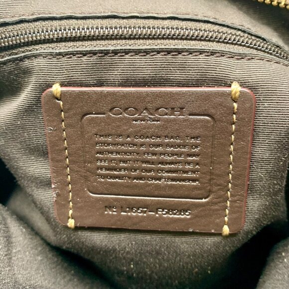 Coach Signature Khaki Canvas File Crossbody Bag F58285 w/ Wristlet - Picture 10 of 12